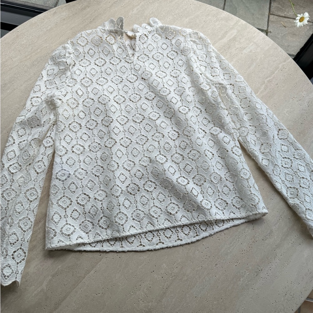 Sezane Eglantine Guipure Ecru Lace Blouse NWOT 4 - Picture 4 of 6
